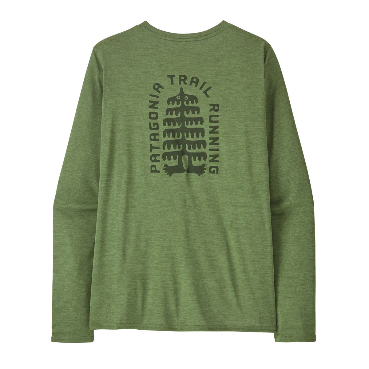 Patagonia Women's Long-Sleeved Capilene Cool Daily Graphic Shirt - Lands Tree Trotter: Terrain Green X-Dye