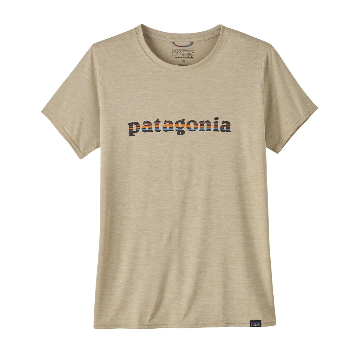 Patagonia Women's Capilene Cool Daily Graphic Shirt '73 Text ogo: Pumice X-Dye / L