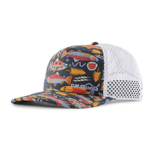 Patagonia Duckbill Trucker Hat Salmon Energy: Old Growth Green