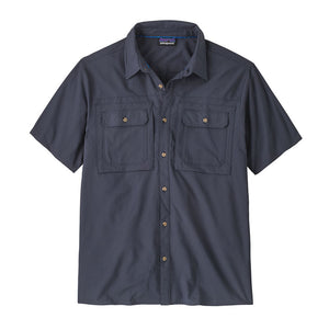 Patagonia Mens Short-Sleeved Self Guided Sun Shirt Smolder Blue