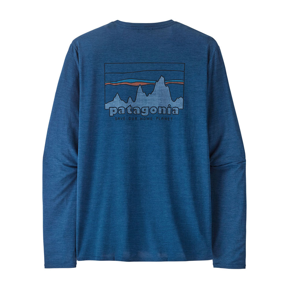 Patagonia Mens Long-Sleeved Capilene Cool Daily Graphic Shirt 73 kyline: Clement Blue X-Dye / S
