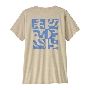 Patagonia Womens Capilene Cool Daily Graphic Shirt - Waters other Rays: Pumice X-Dye / M