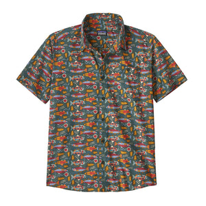Patagonia Mens Go To Shirt Salmon Energy: Old Growth Green
