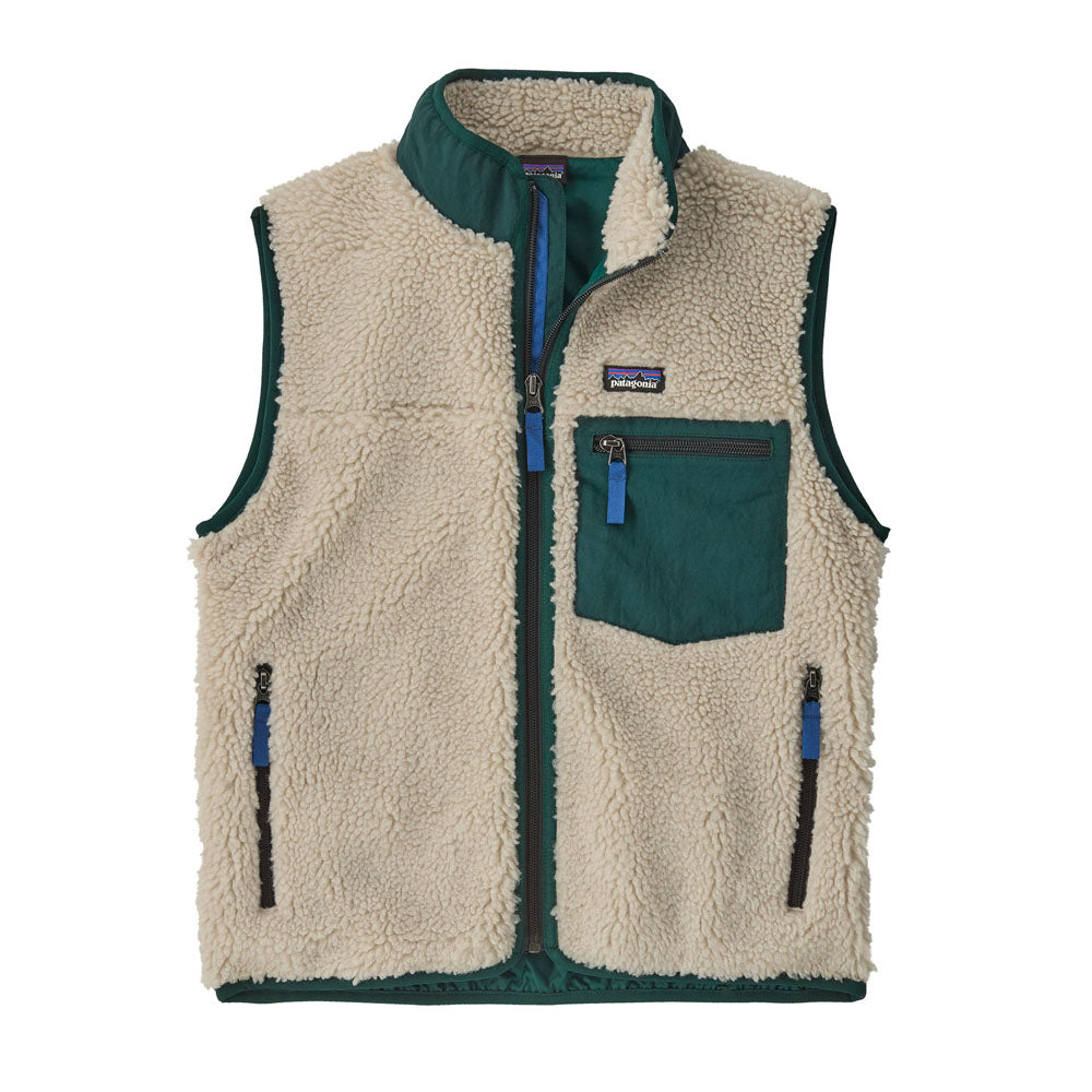 Patagonia Kids Retro-X Vest Natural w/Cascade Green