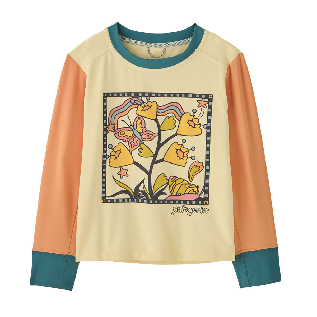 Patagonia Baby Long Sleeve Capilene Silkweight T-Shirt Butterfly Bows: Buttercup Yellow