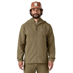 Patagonia Mens R1 TechFace Fitz Roy Trout Hoody Dark Ash