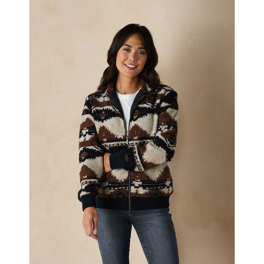 The Normal Brand Women's Heritage Full Zip Cardigan Brown Multi