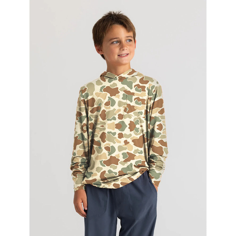 Free Fly Apparel Youth Bamboo Shade Hoodie Vintage Camo