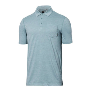 Saxx Underwear Men's Droptemp All Day Cooling Polo Light Aqua Heather