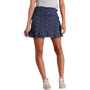 Toad&Co. Women's Chaka Ruffle Skirt True Navy Tile Print