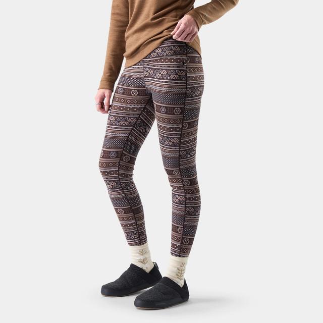 Smartwool Womens Classic Thermal Merino Base Layer Bottom R35 Mocha Fair Isle Fun