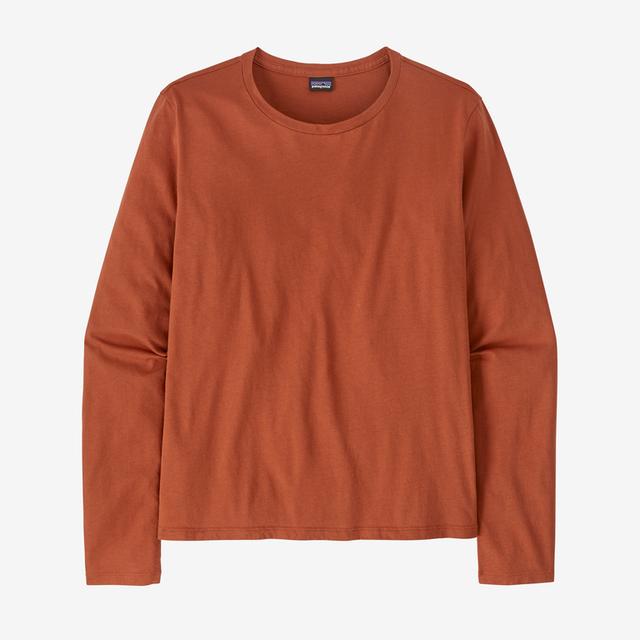 Patagonia W LS Regenerative Organic Certified Cotton Tee BURR Burnished Red