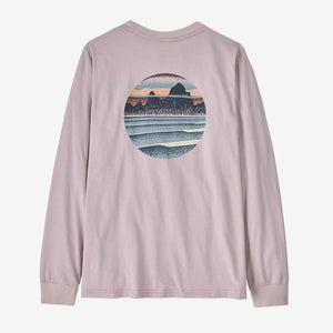 Patagonia Kids' Long-Sleeved Skyline Stencil T-Shirt ECPU Echo Purple