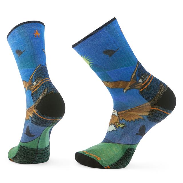 Smartwool M Hike Targeted Cushion Eagle Print Crew J96 aguna Blue / L