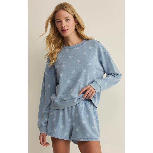 Z Supply W Written Stars Sweatshirt OAI Ocean Air Indigo