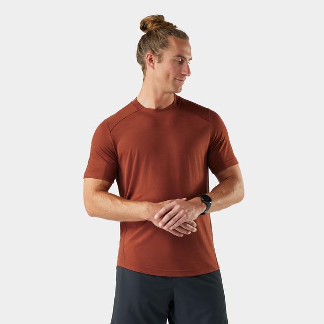 Smartwool Mens Active Mesh Short Sleeve Q82 Burnt ienna Heather / S