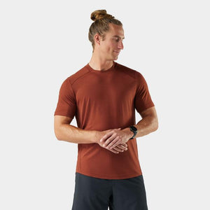 Smartwool Mens Active Mesh Short Sleeve Q82 Burnt ienna Heather / S