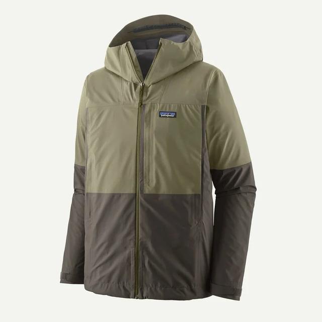 Patagonia Mens Boulder Fork Rain Jacket FGRV Forge Grey w/River Rock Green
