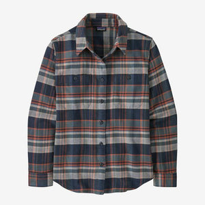 Patagonia W Fjord Flannel Shirt SNWR Snow Owl: Rutabaga White