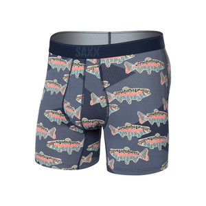 Saxx Underwear Co. Mens Quest 2.0 Boxer Brief MOM Mosaic Trout/Maritime