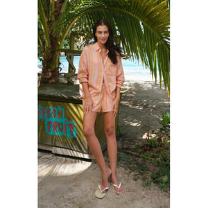 Z Supply W The Perfect Striped Short TGL Tiger Lily