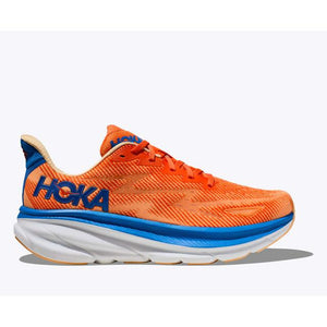Hoka Mens Clifton 9 Wide Vibrant Orange / Impala