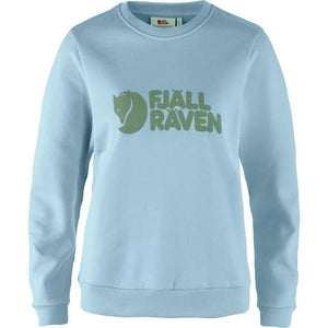 Womens Fjallraven Logo Sweater 514-614 Breeze Blue-Patina Green