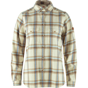 Fjallraven Womens Ovik Heavy Flannel Shirt 113-118 Chalk White-Fossil