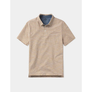 The Normal Brand Men's Vintage Slub Pocket Polo Bronze tripe / S