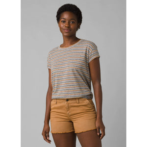 Prana Women's Cozy Up T-shirt Rainbow Stripe