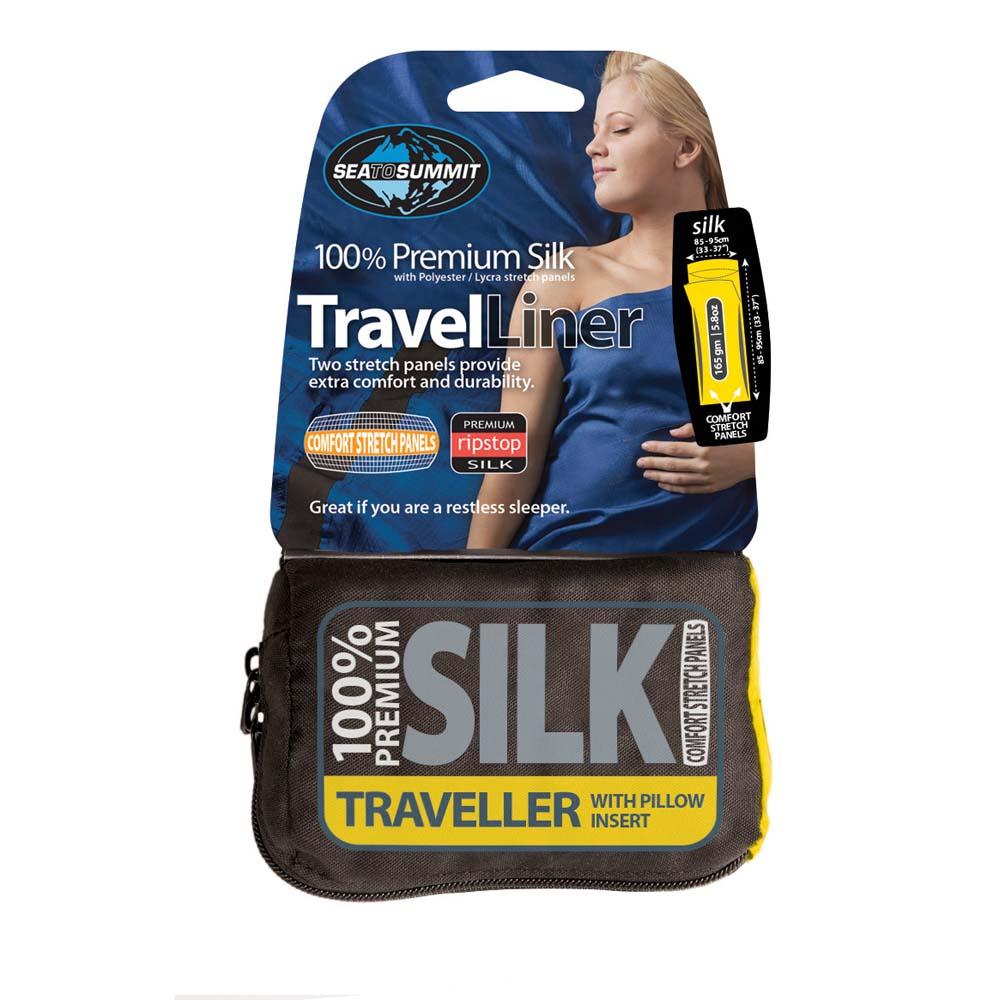 Sea to Summit Premium Silk Travel Liner - Traveller With Pillow Insert Eucalyptus Green