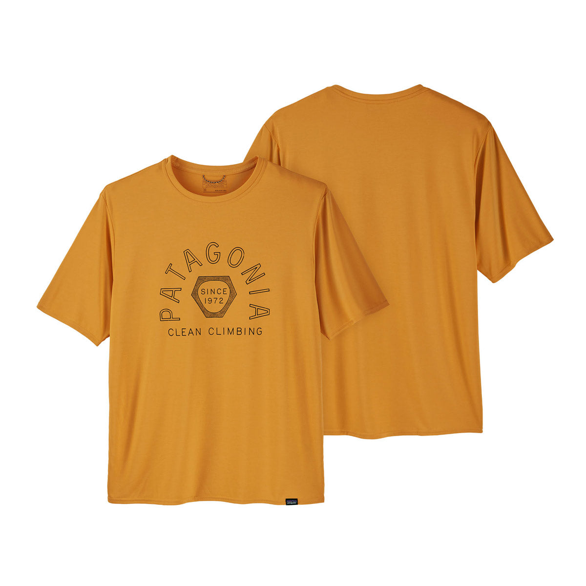Patagonia Men's Capilene Cool Daily Graphic Shirt Clean Climb Hex: Saffron X-Dye