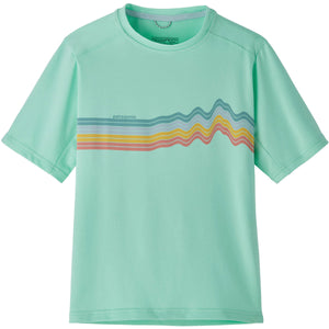 Patagonia Kids' Capilene Silkweight T-Shirt Ridge Rise Stripe: Early Teal