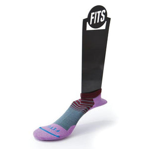 Fits Women's Light Runner Tri-Stripe Low Socks Stormy Weather Amethyst Orchid