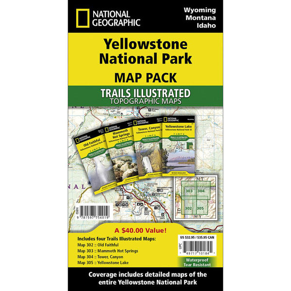Yellowstone National Park [Map Pack Bundle] Gearhead Outfitters