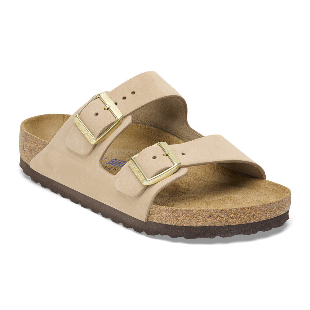 Birkenstock Arizona Soft Footbed Nubuck Leather - Narrow Sandcastle