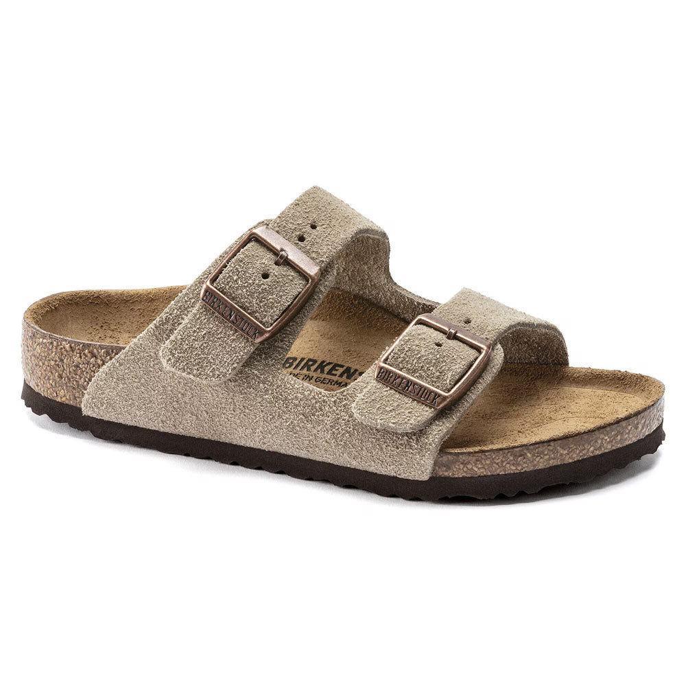 Birkenstock Kids Arizona Suede Leather - Narrow Taupe