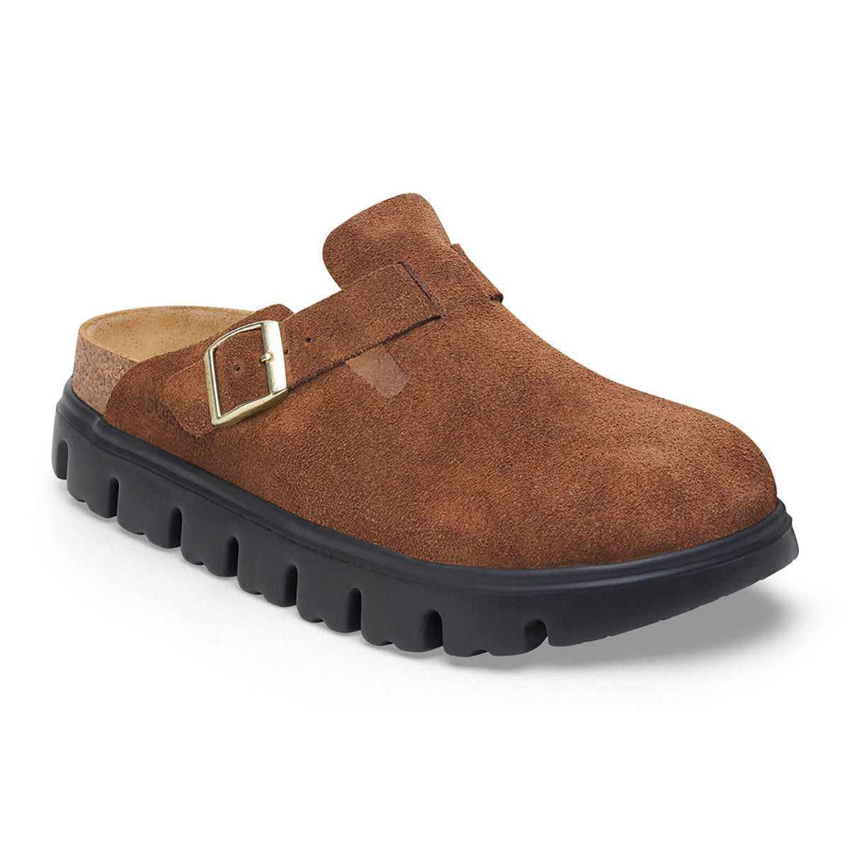 Birkenstock Boston Chunky Suede Leather - Narrow Dark Tea