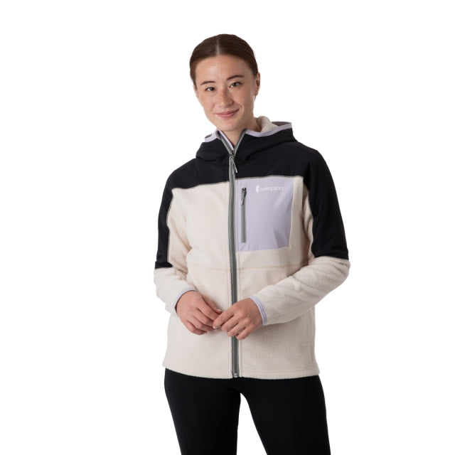 Cotopaxi Women&#39;s Abrazo Hooded Full-Zip Fleece Jacket BLCR Black/Cream