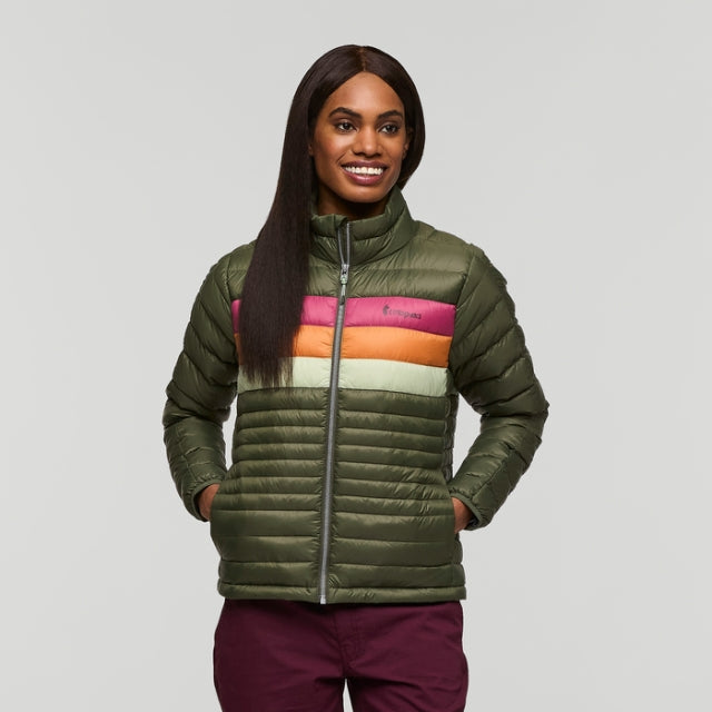 Cotopaxi Women&#39;s Fuego Down Jacket FTGST Fatigue Stripes