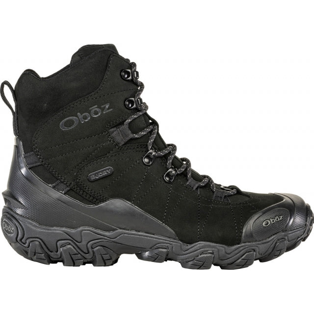 Oboz Mens Bridger 8 Insulated Waterproof Black Sea