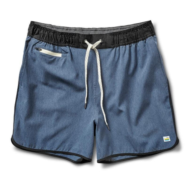 Vuori Men&#39;s Banks Short 5&quot; AZ Azure Linen Texture / L