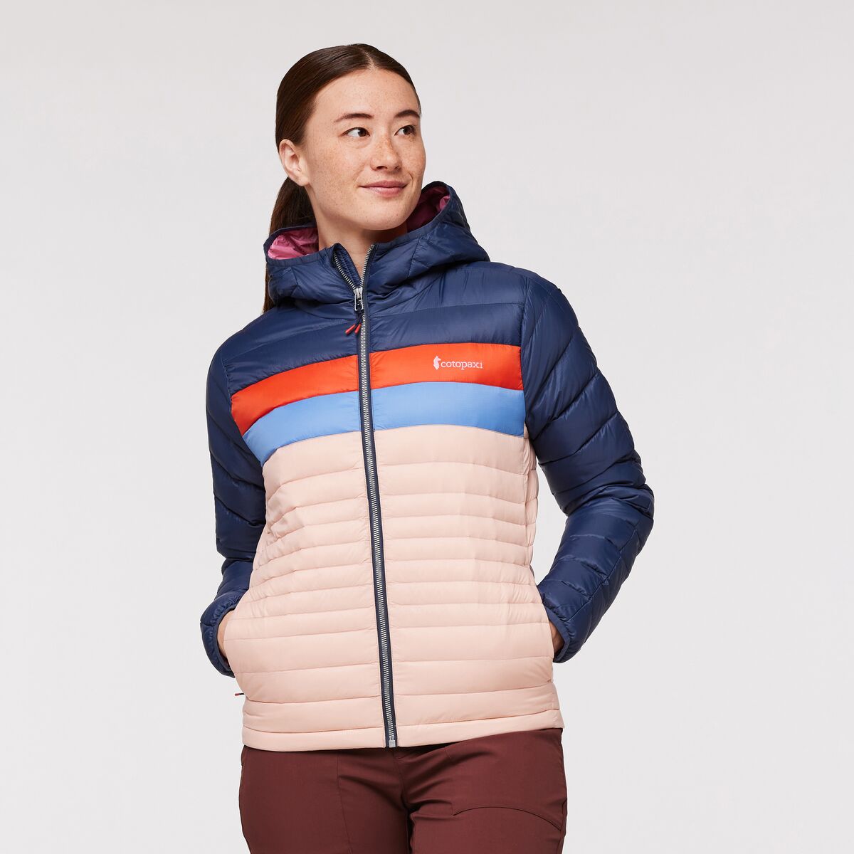 Cotopaxi Women's Fuego Hooded Down Jacket Ink/Rosewood