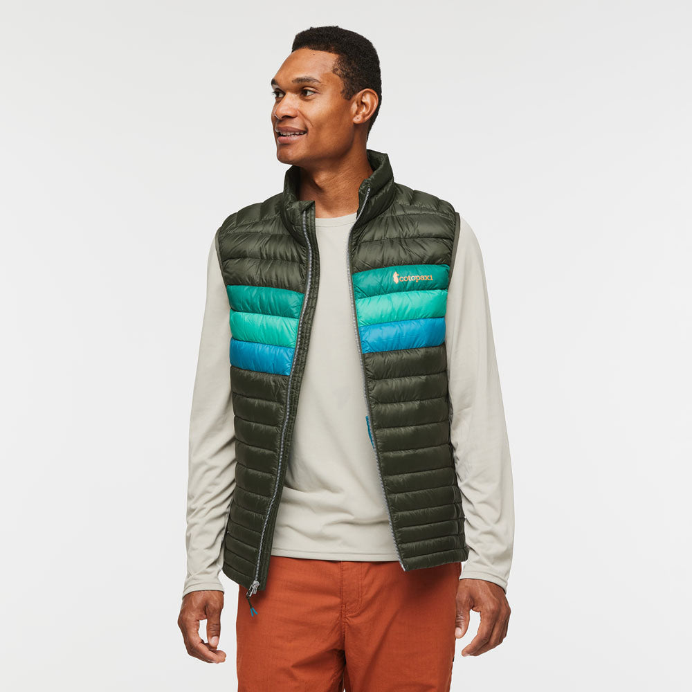Cotopaxi Mens Fuego Down Vest Woods Stripes
