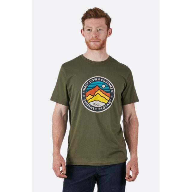 Rab Men&#39;s Stance 3 Peaks Organic Cotton Tee AR Army