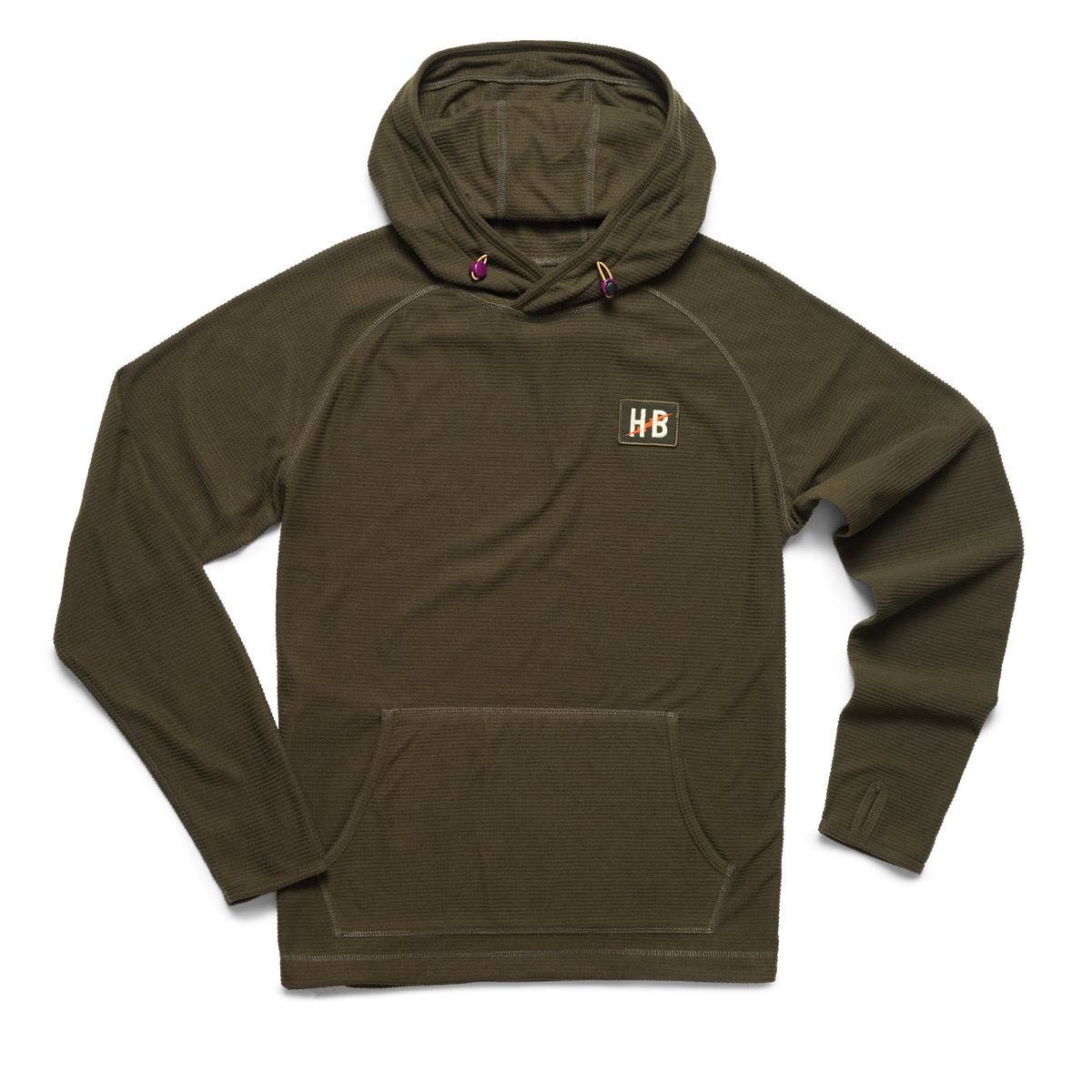 Howler Brothers Mens Palo Duro Grid Fleece Hoodie DEE Deep Woods