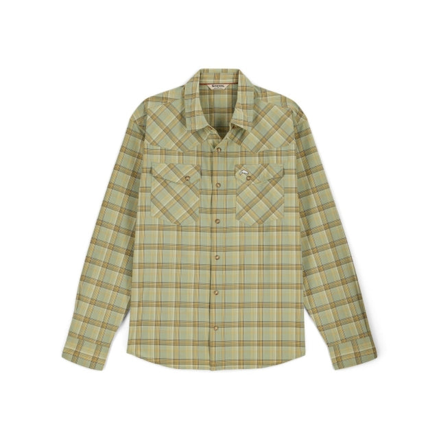 Simms Fishing Mens Brackett Long Sleeve Shirt 1384 Pale Pine Brackett