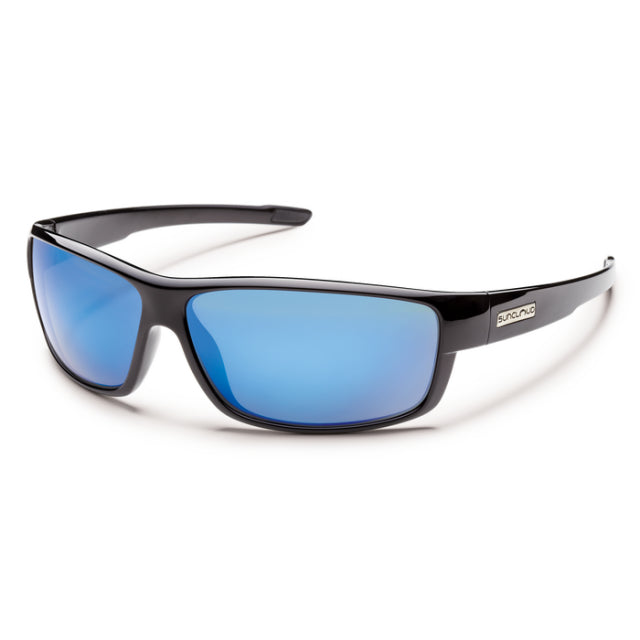 Suncloud Voucher Sunglasses (Medium Fit) Black/Blue Mirror Polar Poly