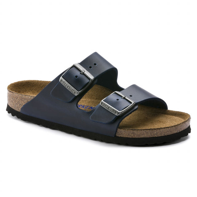 Birkenstock Arizona Soft Footbed Oiled Nubuck Leather Blue: