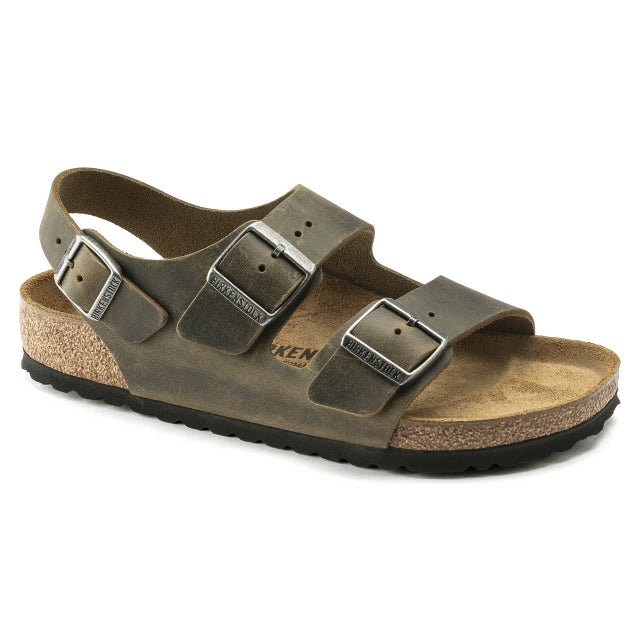 Birkenstock Milano Oiled Leather - Reg Faded Kahki